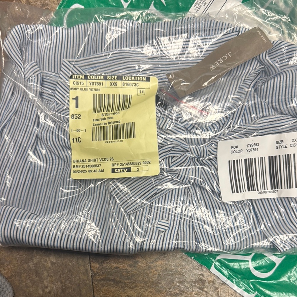 J. Crew Ivory Blue Striped Top